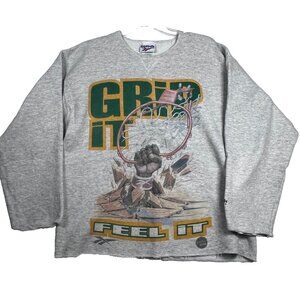 VTG 90s Reebok Grip It Feel It Basketball Gray XL Insta Pump Sweatshirt Thrashed